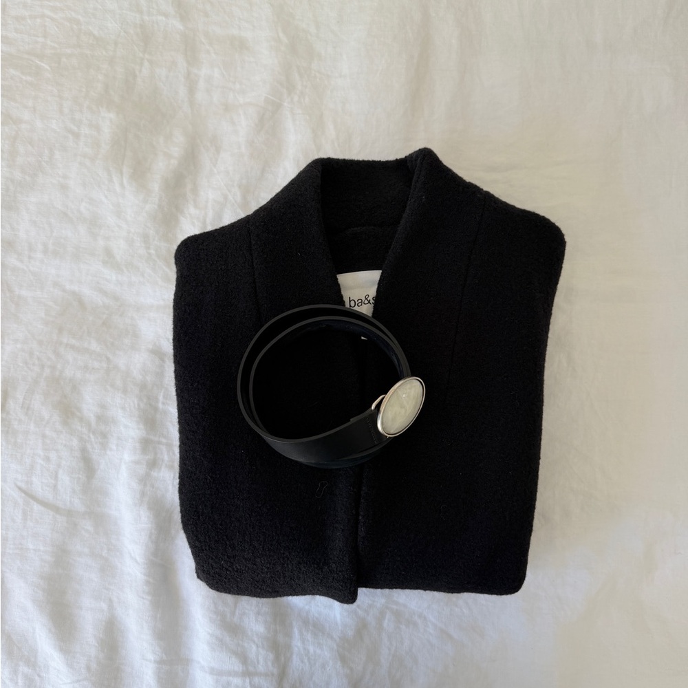 ba&sh Black Women's Belted Coat